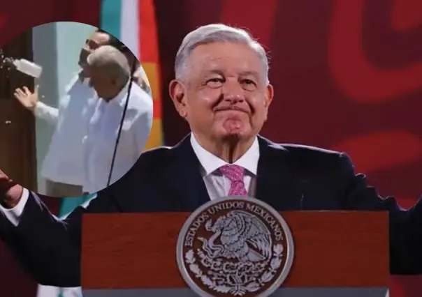 AMLO revela quién le lanzó la botella; es un abogado