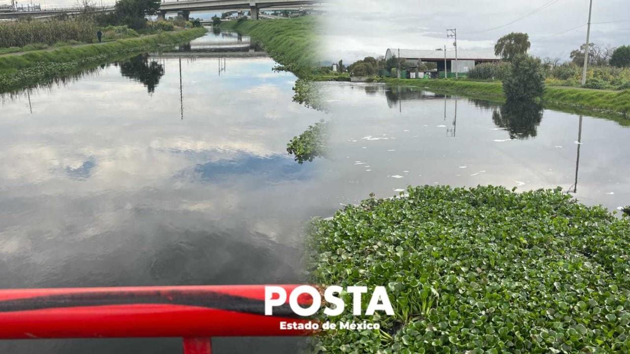 El río Lerma se mantiene bajo vigilancia de Conagua por el riesgo de que su cauce desborde debido a que el cauce está a su máxima capacidad y se esperan más escurrimientos. Foto: Alberto Dezib