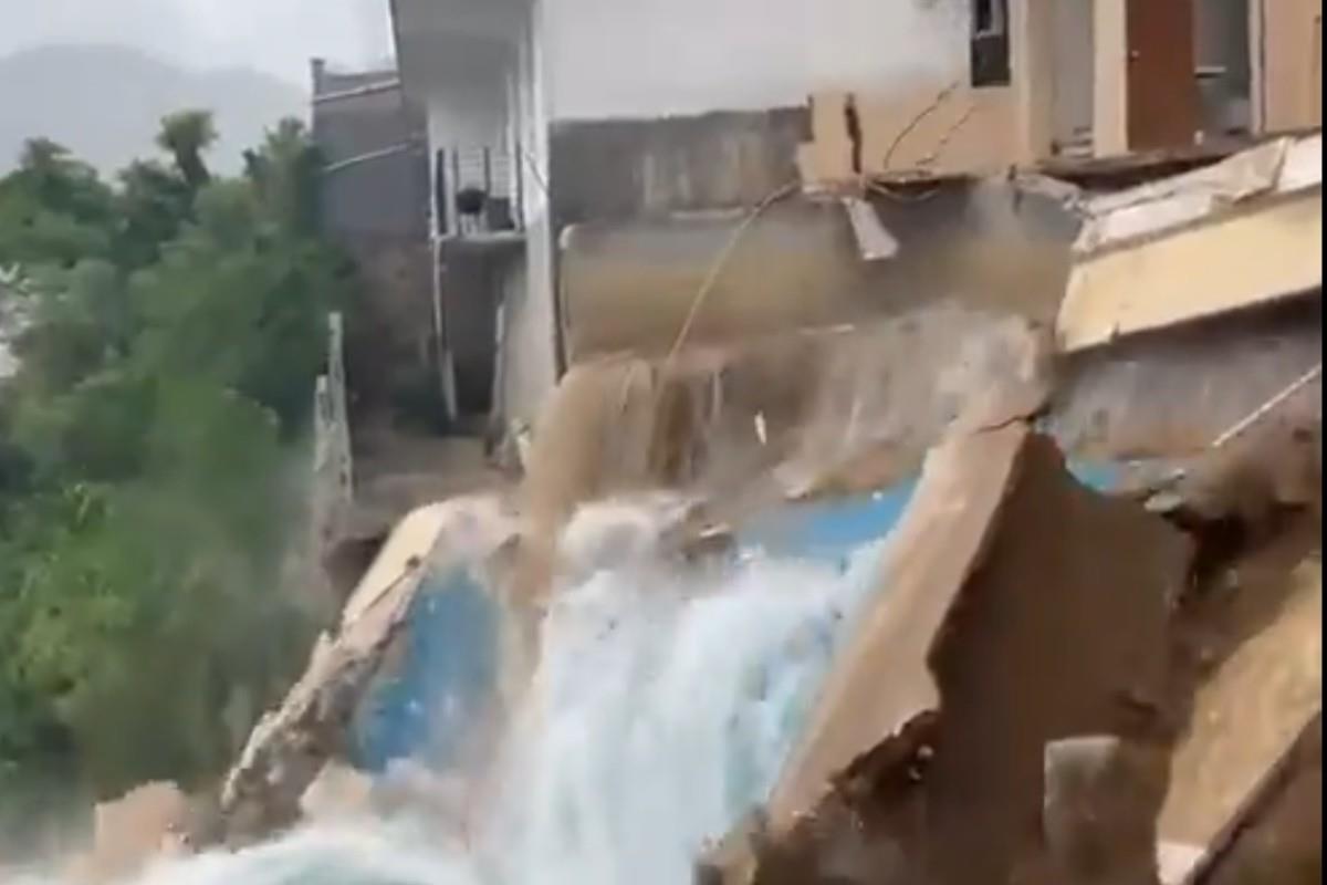 La vivienda colapsó a consecuencia de las lluvias Foto: X(Twitter) @JacobMorant