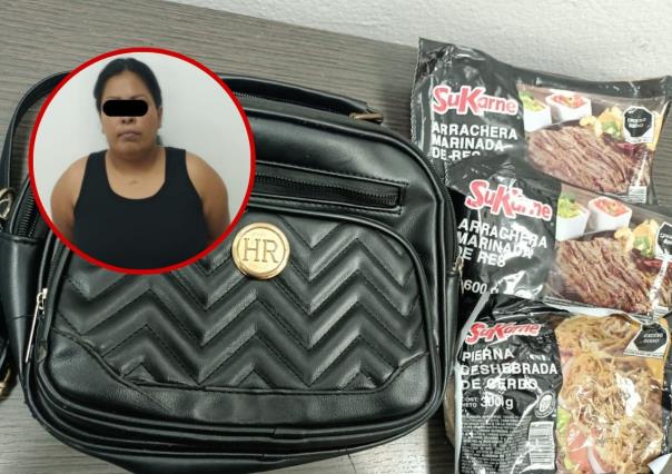 La detienen por robar arrachera en Escobedo