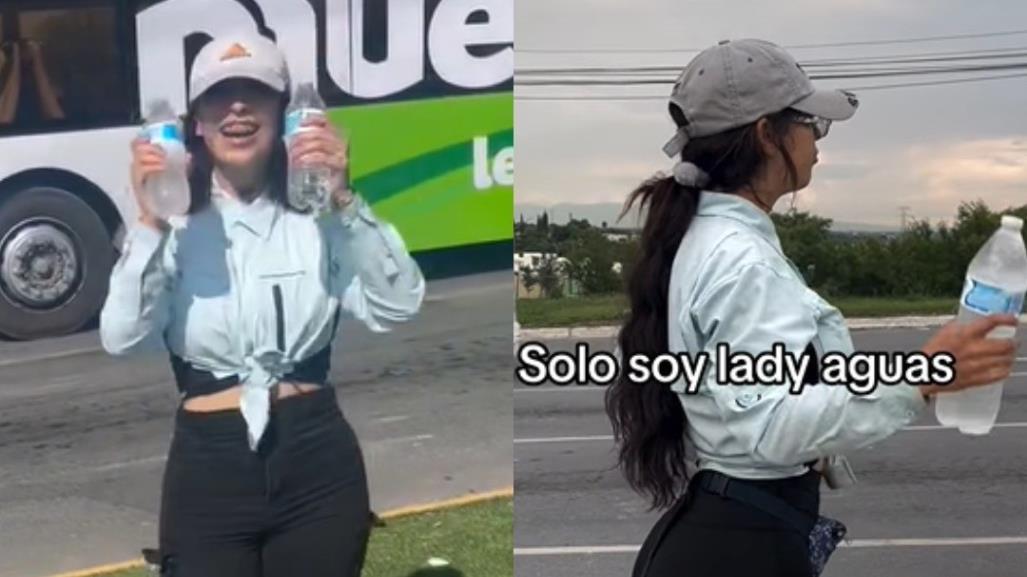 Surge Lady Aguas y saca suspiros a automovlistas en Monterrey