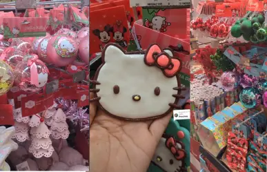 Sorprende decoración de Navidad rosada en Walmart con Hello Kitty (VIDEO)