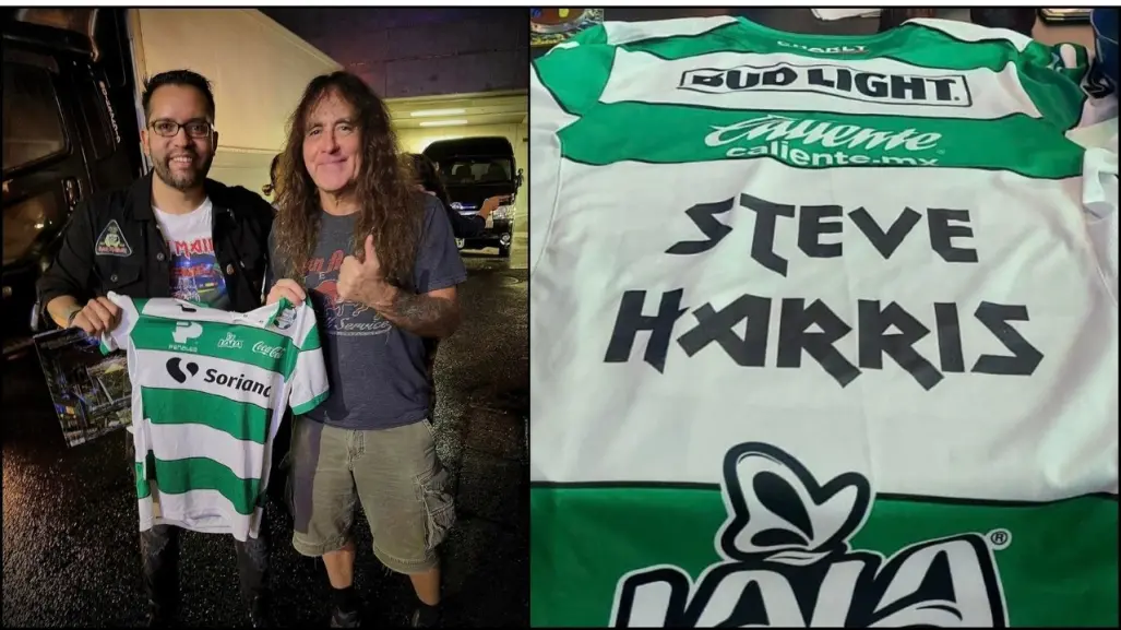 ¿Iron Maiden y Santos Laguna? Aficionado le regala jersey a bajista Steve Harris