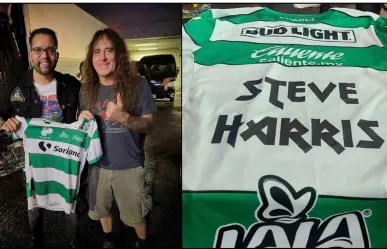 ¿Iron Maiden y Santos Laguna? Aficionado le regala jersey a bajista Steve Harris