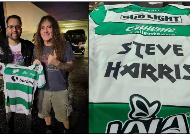 ¿Iron Maiden y Santos Laguna? Aficionado le regala jersey a bajista Steve Harris