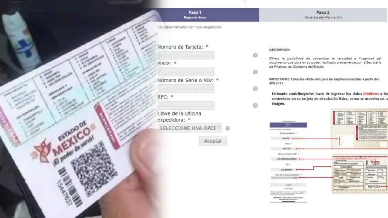 Si eres de los que te falló el QR de tu tarjeta de circulación , lo primer que debes hacer es validar que sea auténtica. Foto: Gob. de Edomex