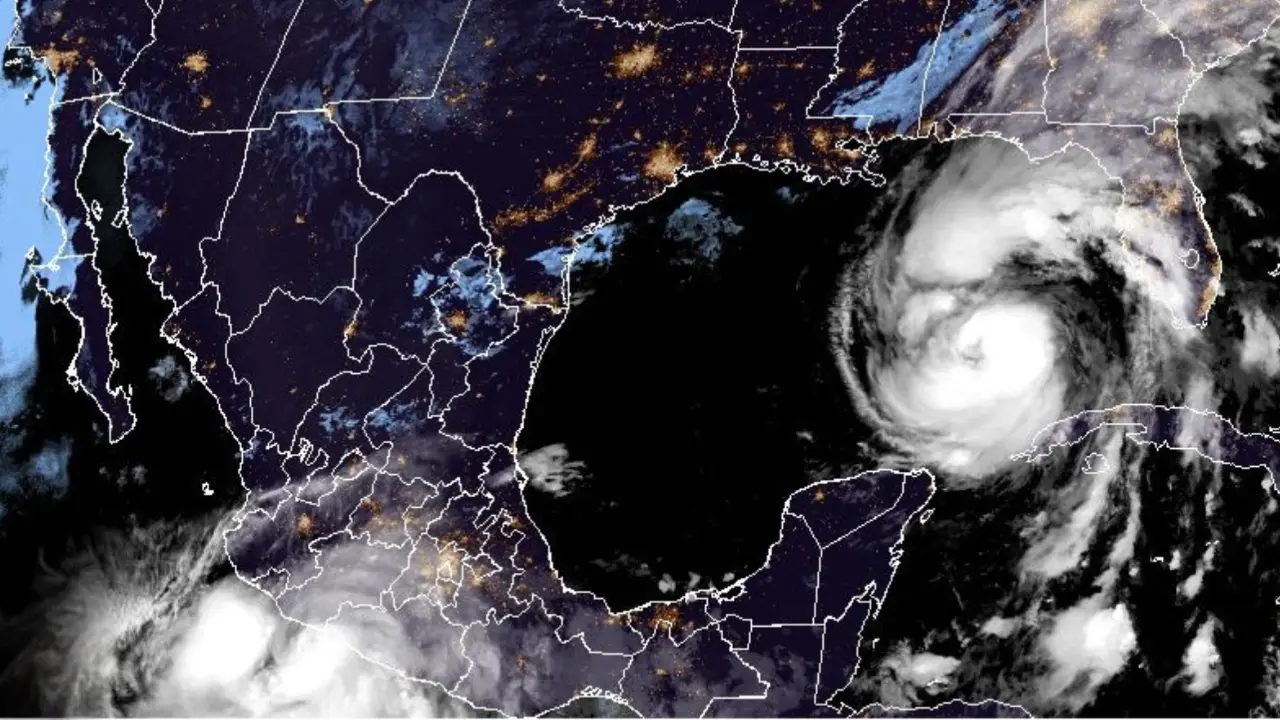 Vista satelital del territorio nacional de México y parte del de Estados Unidos. Captura de pantalla / CIRA/NOAA