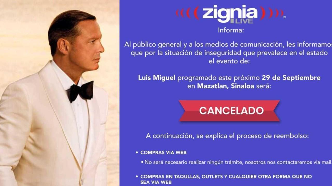 Tras la cancelación del concierto de Luis Miguel en el estadio El Encanto, de Mazatlán, te decimos cómo solicitar el reembolso. Foto: Facebook Luis Miguel / Zignia Live.