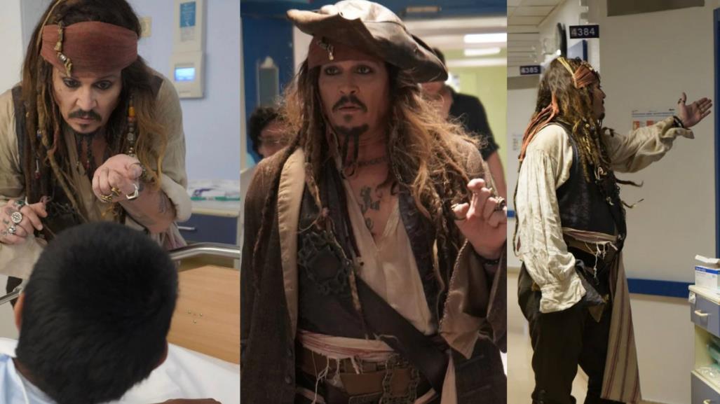 Johnny Depp reaparece como Jack Sparrow y llena de sonrisas un hospital de niños