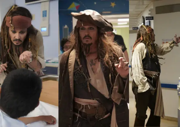 Johnny Depp reaparece como Jack Sparrow y llena de sonrisas un hospital de niños