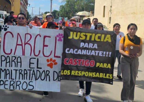 Marcha por Cacahuate en Seyé: exigen justicia por maltrato animal