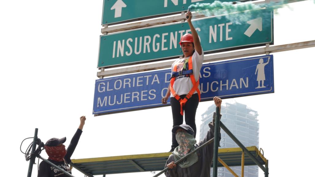 Activistas renombran Reforma como Glorieta de las Mujeres