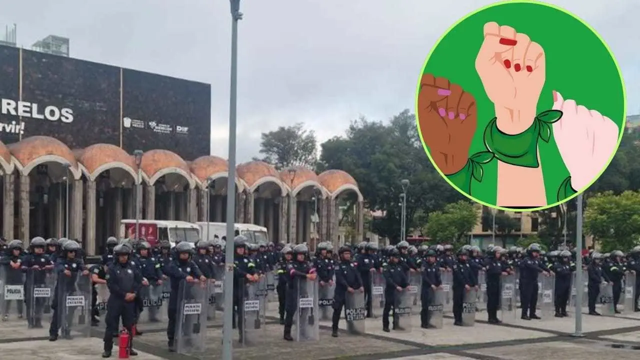 Toluca se prepara para las movilizaciones del 28S: Seguridad para manifestantes. Foto:  Secretaría de Seguridad del Estado de México/Pañuelo Verde