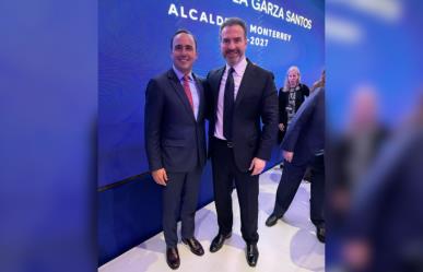 Manolo Jiménez asiste a la protesta de Adrián de la Garza como alcalde de Mty