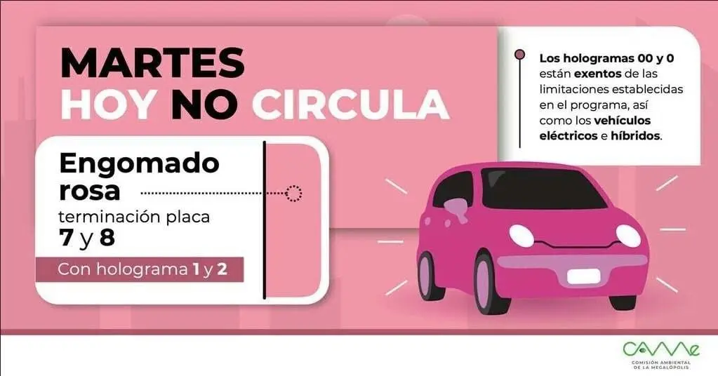 Conoce el Hoy no circula de hoy martes 1 de octubre