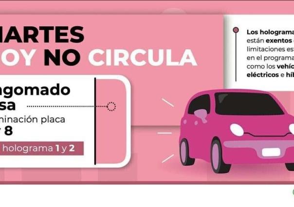 Conoce el Hoy no circula de hoy martes 1 de octubre