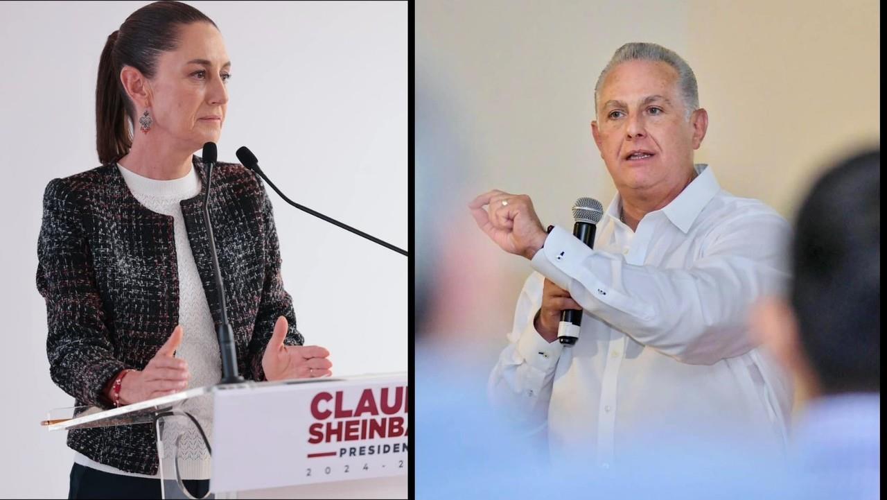 La presidenta Claudia Sheinbaum y el alcalde de Torreón, Román Alberto Cepeda. (Fotografía: Redes sociales)