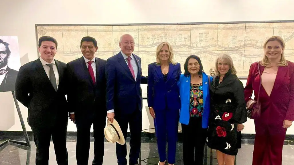 Samuel García recibe a Jill Biden, previo a ceremonia de Claudia Sheinbaum