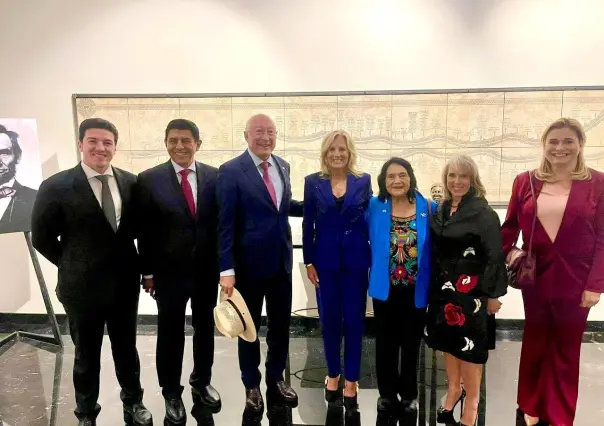 Samuel García recibe a Jill Biden, previo a ceremonia de Claudia Sheinbaum