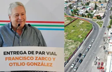 Manolo Jiménez y Chema Fraustro entregan par vial rehabilitado en Saltillo