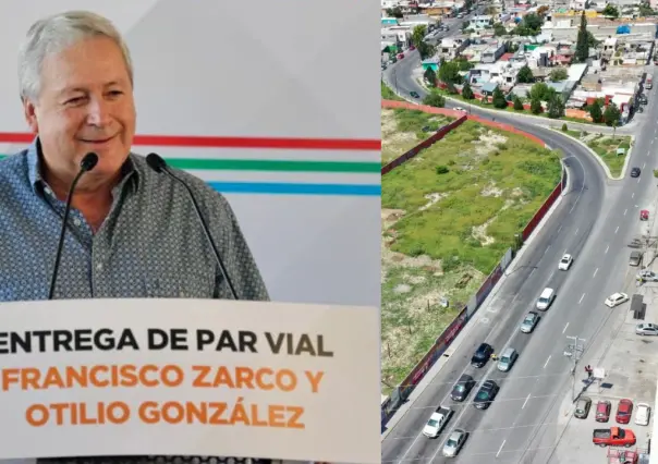 Manolo Jiménez y Chema Fraustro entregan par vial rehabilitado en Saltillo