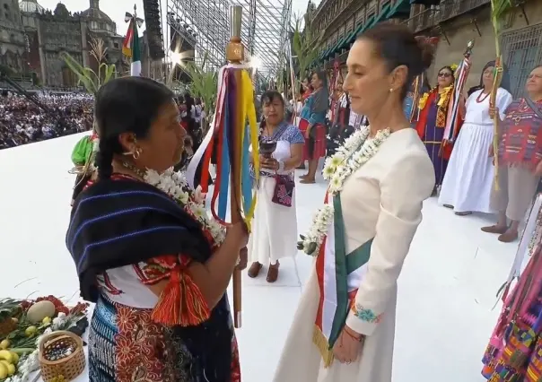 Recibe Claudia Sheinbaum Bastón de Mando; conoce su significado