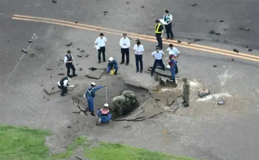 Estalla bomba de la Segunda Guerra Mundial en aeropuerto de Japón