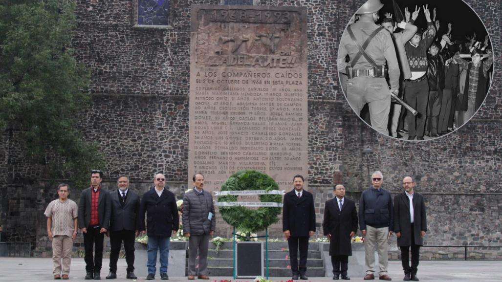 Martí Batres encabeza conmemoración del 2 de octubre en Tlatelolco