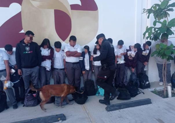 Encuentran droga y armas tras operativo mochila en escuela de Tamaulipas