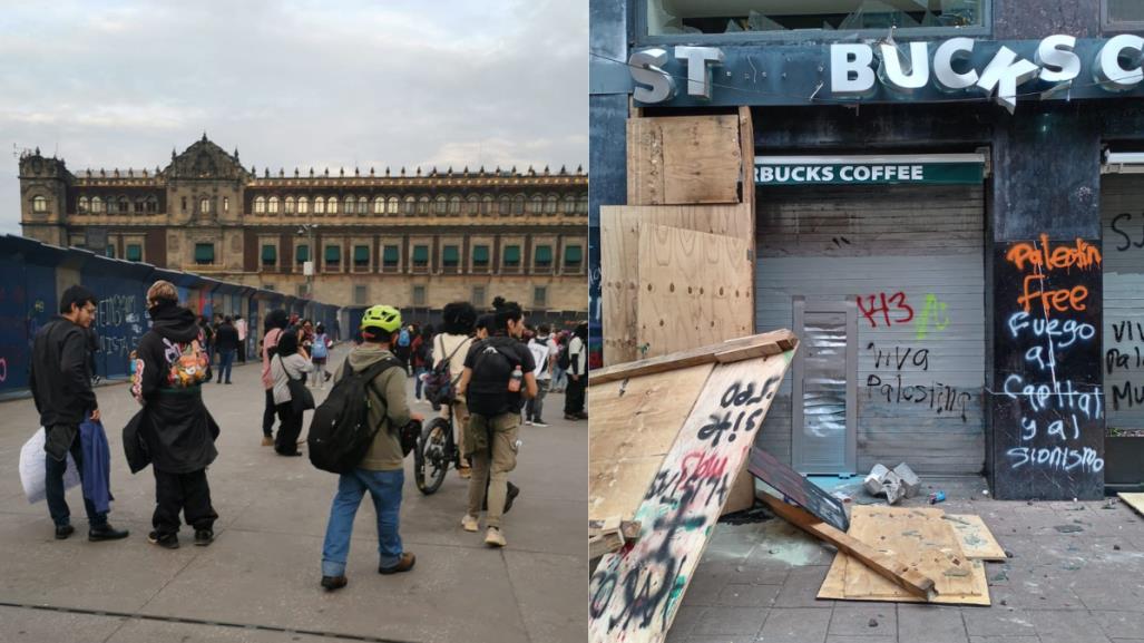 Destrozos y vandalismo, así inicia la marcha del 56 aniversario del 2 de octubre