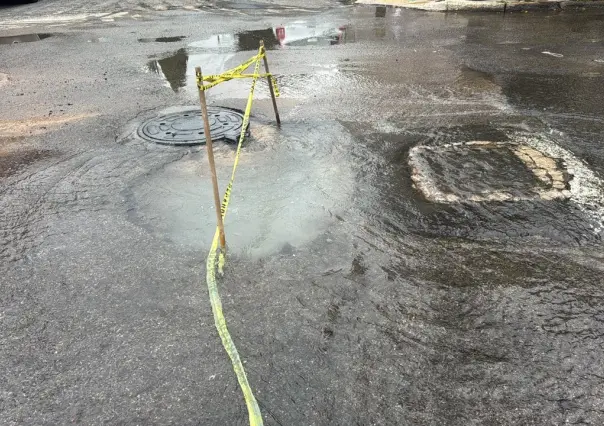 Socavón y fuga de agua causa desperdicio de miles de litros de agua en GAM