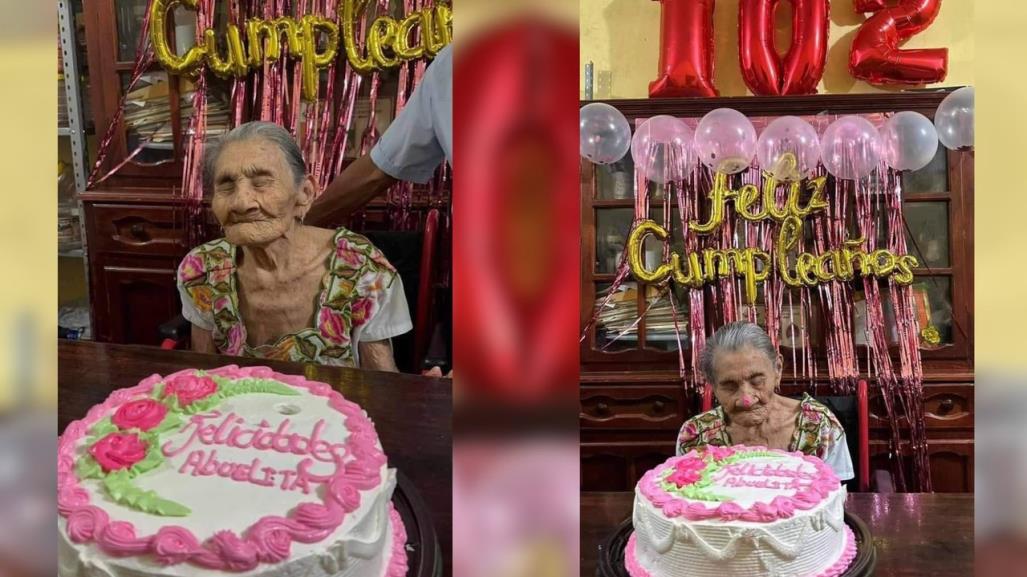 Abuelita de Yucatán cumple 102 años disfrutando de la vida en Chemax