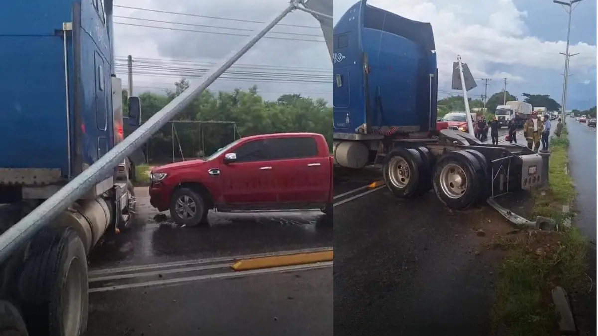 Pese a lo aparatoso del accidente no hubo lesionados Fotos: Umán TV