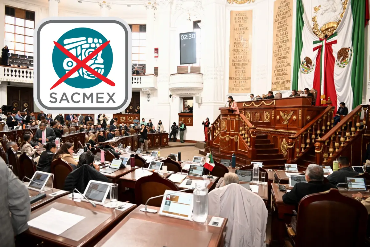 Congreso capitalino, logo de Sacmex, tache. Foto: @Congreso_CdMex/Sacmex