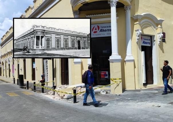 Histórico edificio de Mérida resulta dañado tras un accidente