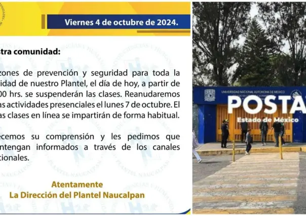 CCH Naucalpan suspende las clases por esta razón