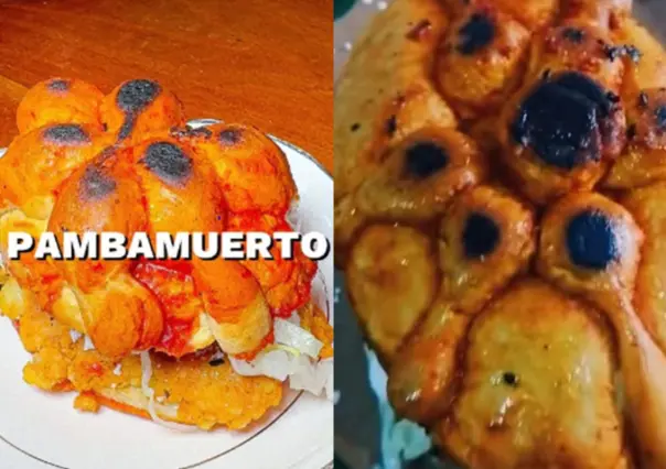 ¿Pambamuerto? Así es el nuevo invento de un pambazo en forma de pan de muerto