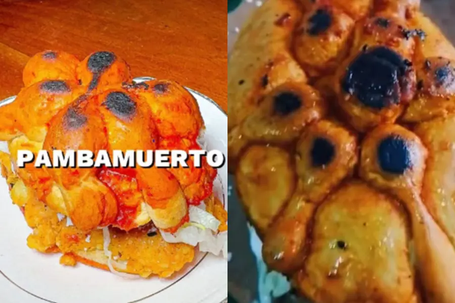 ¿Pambamuerto? Así es el nuevo invento de un pambazo en forma de pan de muerto