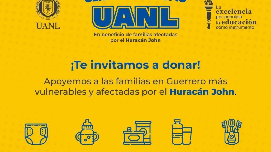 UANL convoca a comunidad estudiantil para apoyar a afectados por huracán John