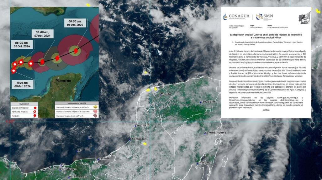 Se forma la tormenta tropical Milton en el Golfo de México