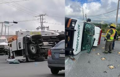 Ambulancia es chocada al sur de Saltillo: Tres lesionados