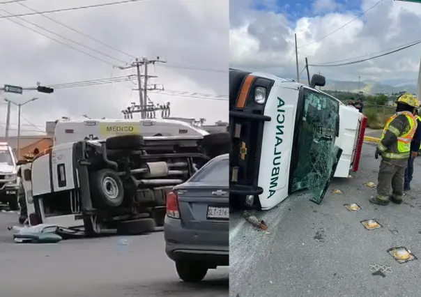 Ambulancia es chocada al sur de Saltillo: Tres lesionados