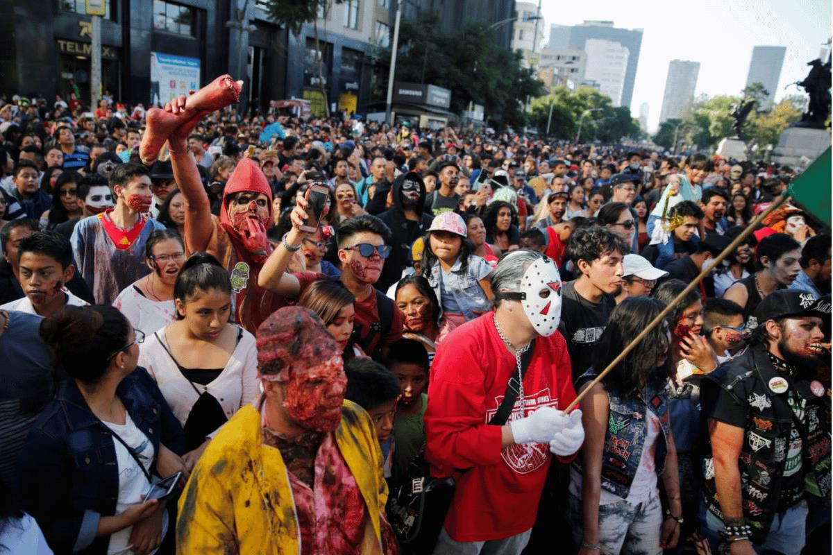 Marcha Zombie en Ciudad de México. Foto: FB Marcha Zombie CDMX Oficial