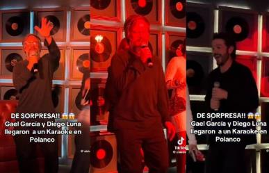 Gael García y Diego Luna sorprenden a sus fans en un karaoke de Polanco (VIDEO)
