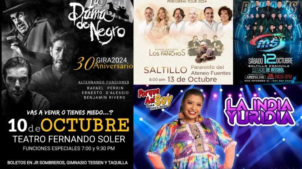 ¿Qué plan se arma? Conoce la cartelera del 10 al 13 de octubre en Saltillo