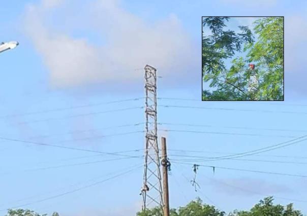 Sujeto se sube a una torre de la CFE en Kanasín para acabar con su vida