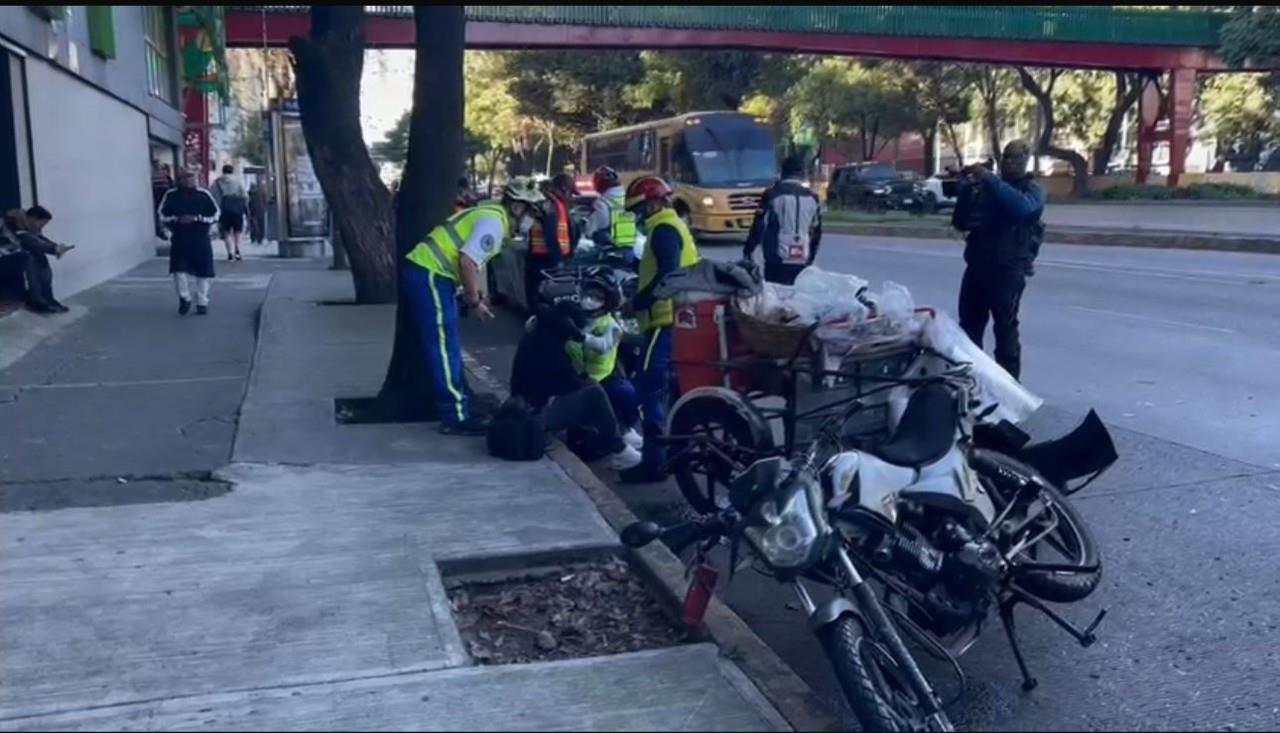 Cafetero en triciclo circula por centrales de Circuito Interior y es atropellado