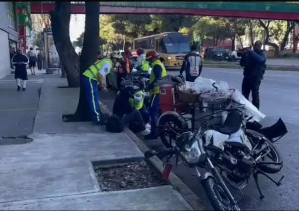 Cafetero en triciclo circula por centrales de Circuito Interior y es atropellado
