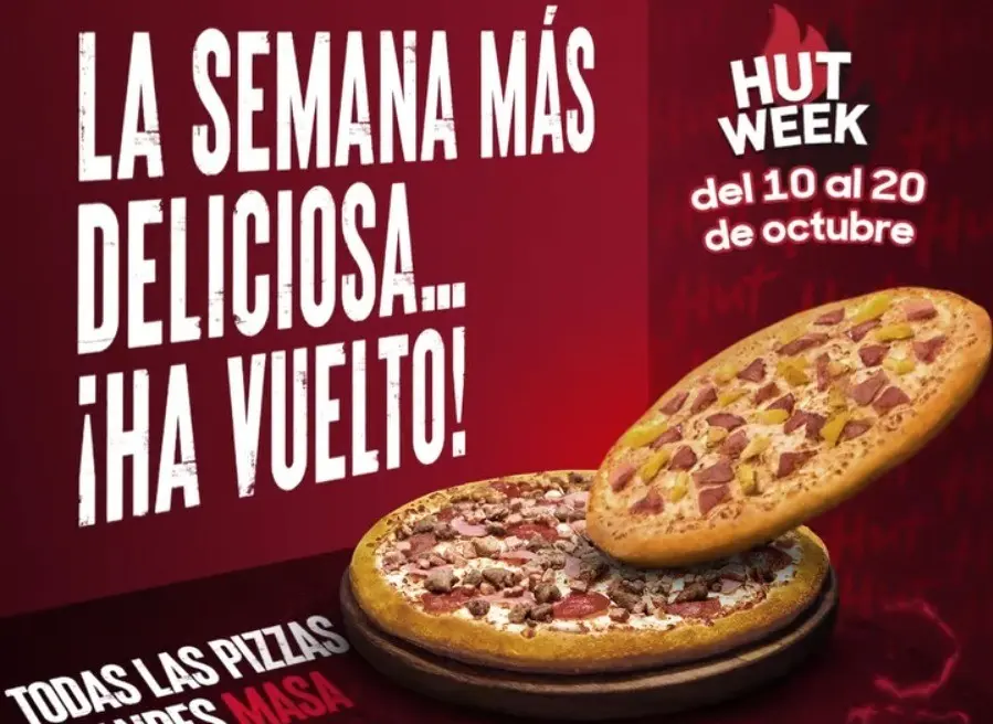 Pizza Hut celebra Hut Week con pizzas de 1 a 8 ingredientes