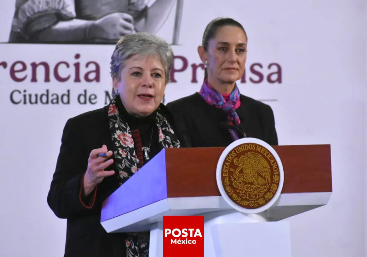 En la Mañanera del Pueblo, Alicia Bárcena explicó el futuro incierto de los terrenos de Calica, donde la extracción de materiales ahora es inviable. Foto: Enrique Pérez / POSTA